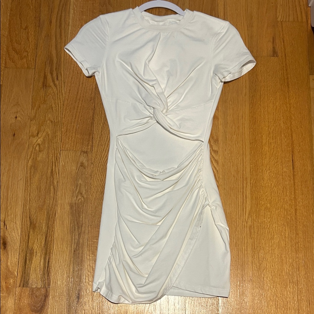 Superdown Cream Twist Mini Dress